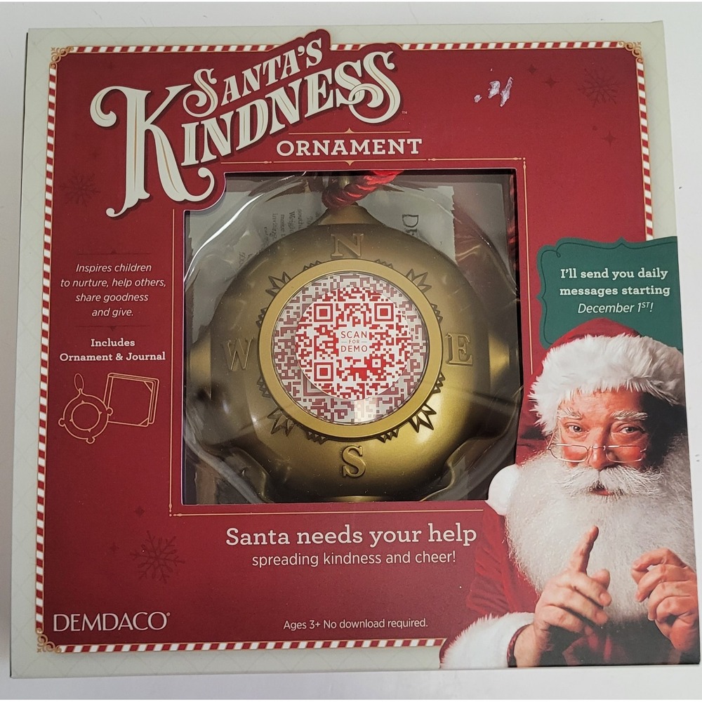 DEMDACO SANTAS KINDNESS‎ Interactive QR Code Christmas Ornament